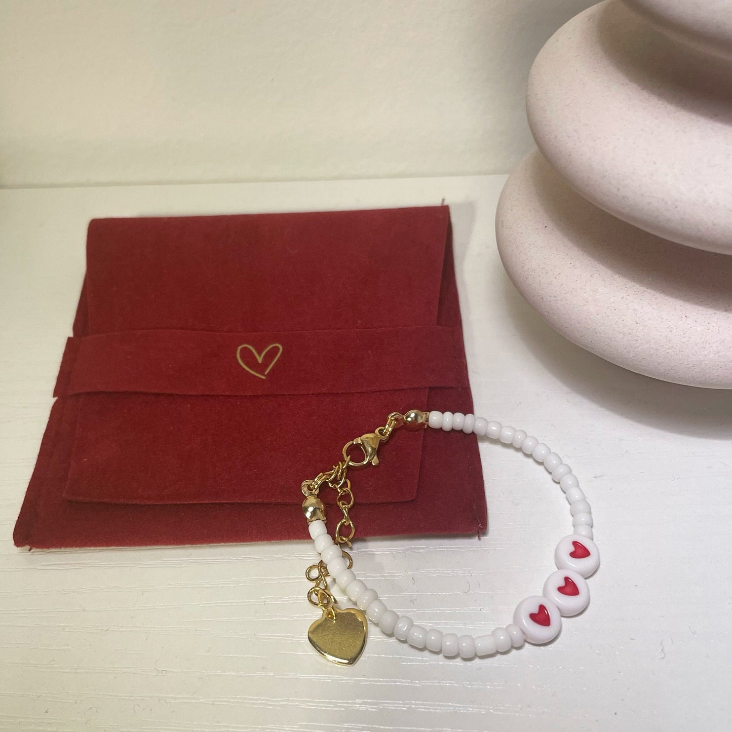 Love bracelet with hearts perfect for Valentines day Anniversary or Mothers day