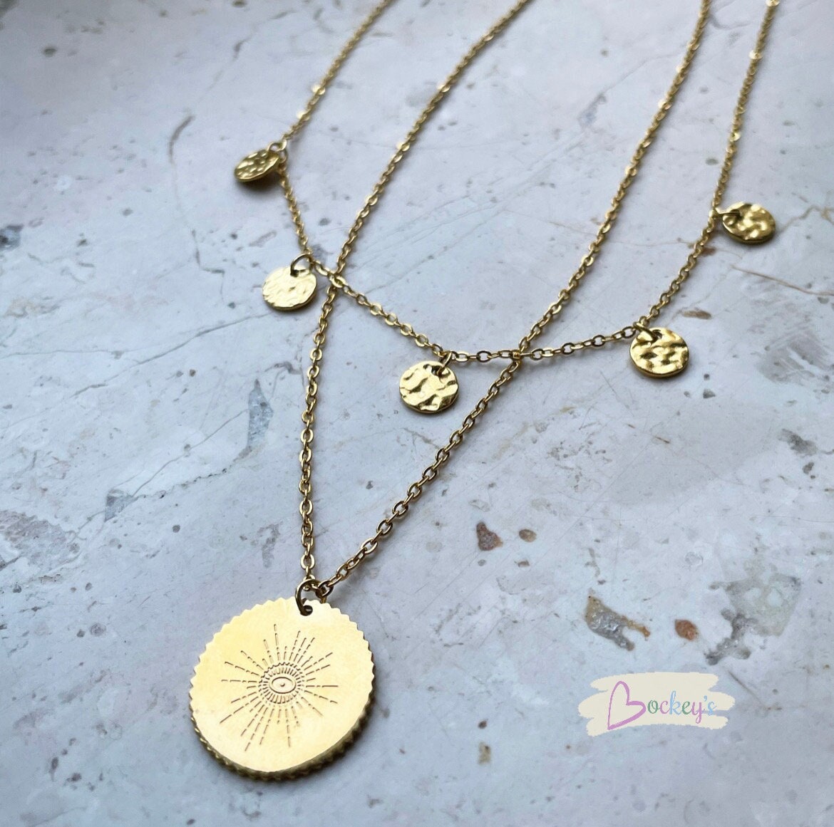 Layering stainless steel jewelry set choker and necklace