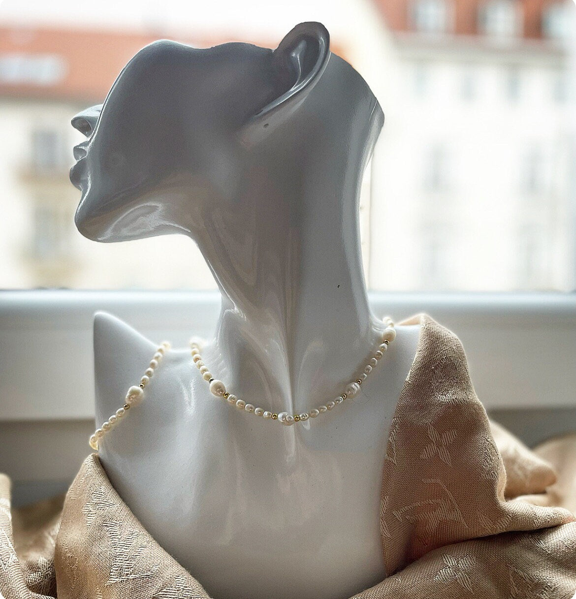 Combination pearl necklace elegant classy freshwater pearls
