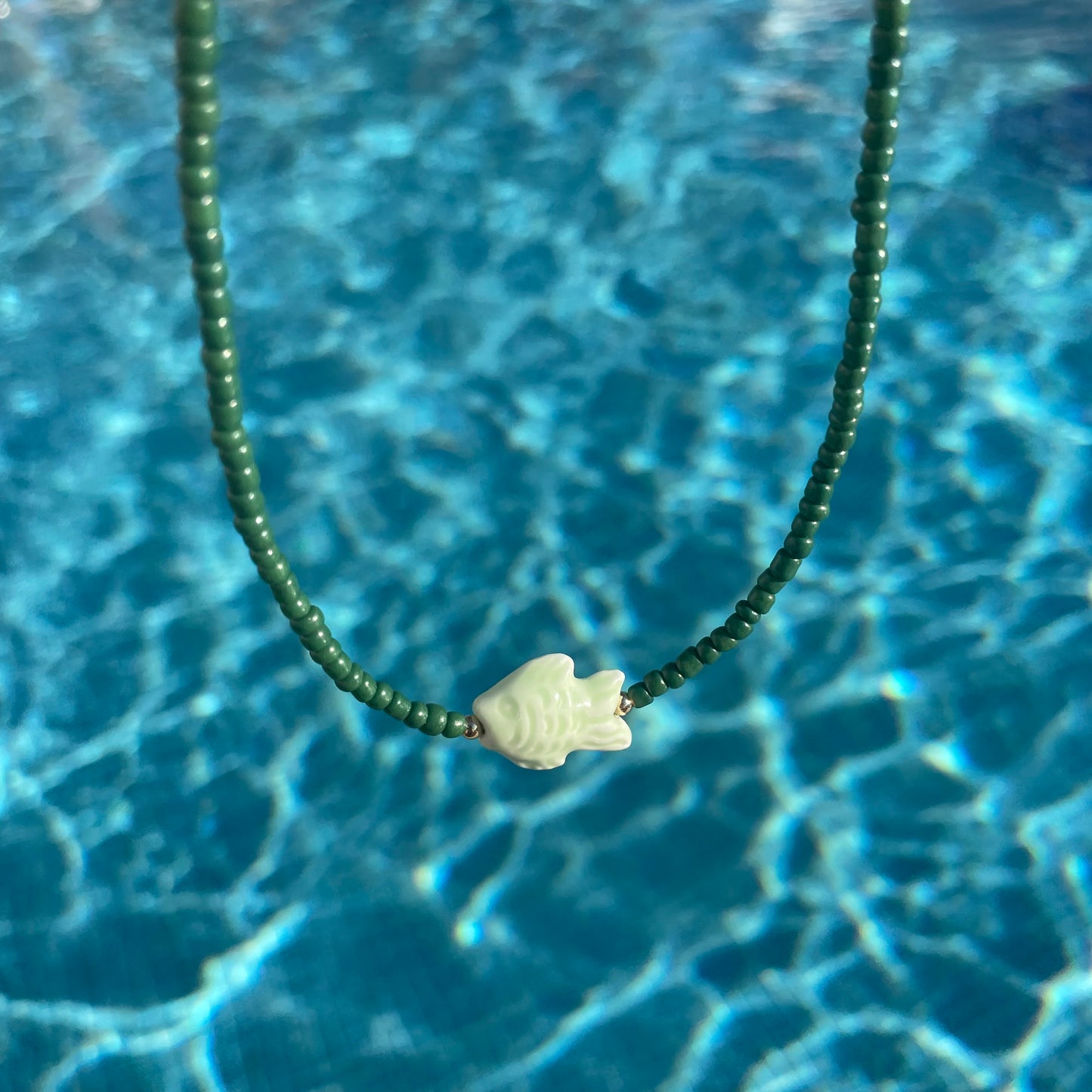 Summer ceramic fish choker beaded