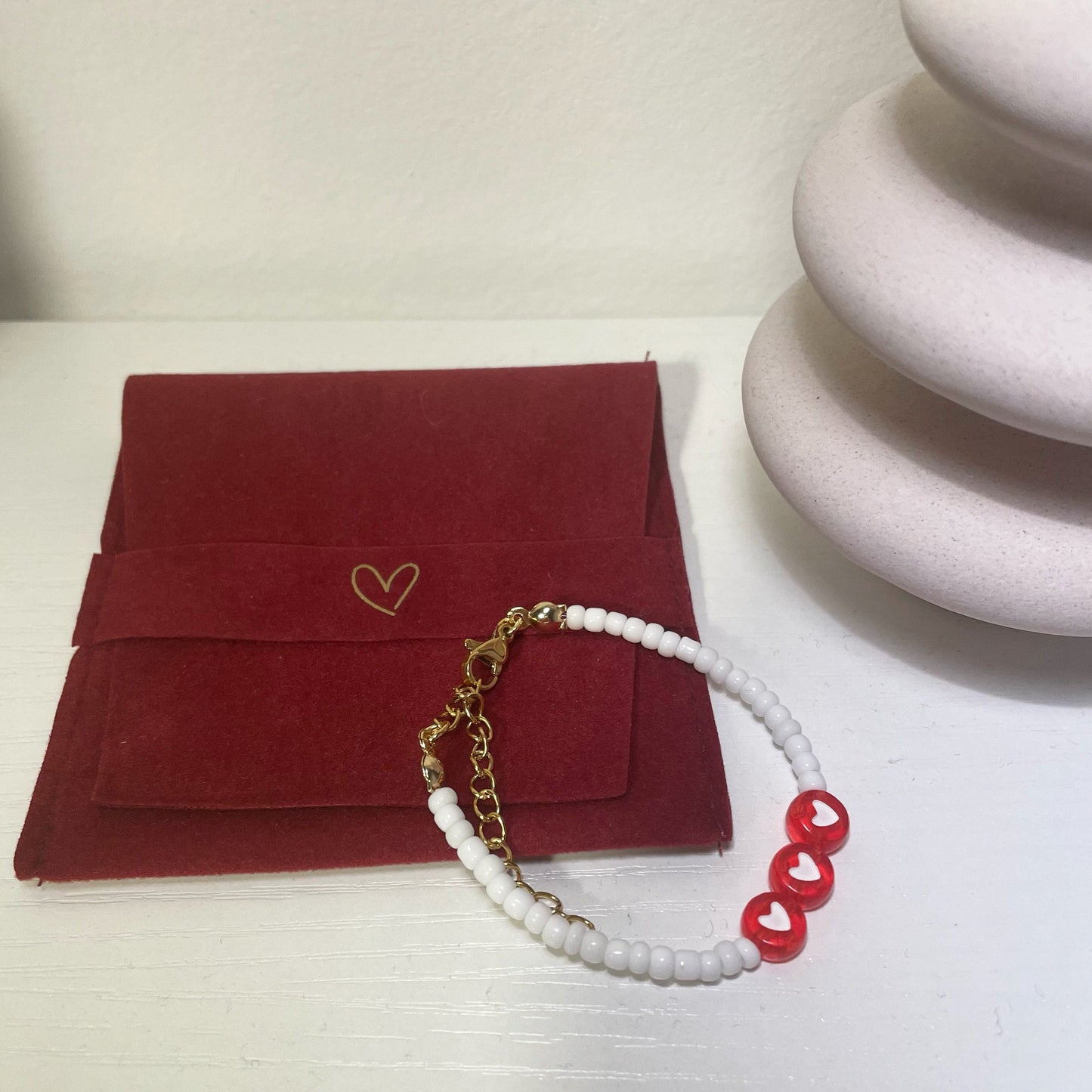 Love bracelet with hearts perfect for Valentines day Anniversary or Mothers day
